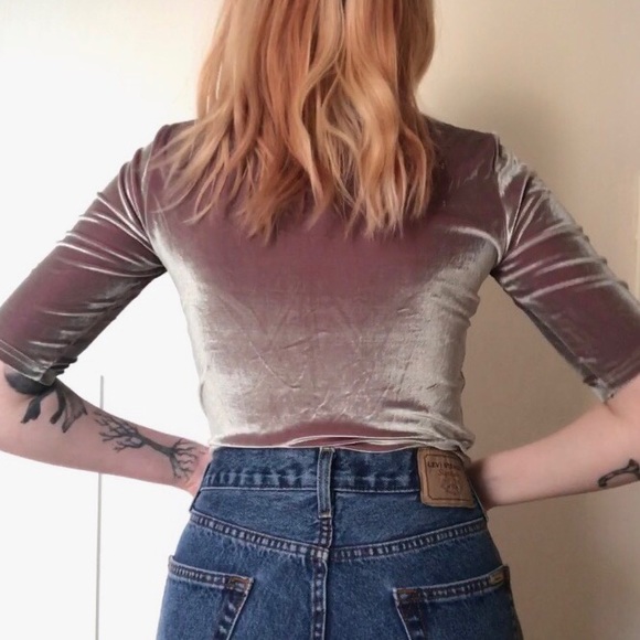 Y2K Colour-Shift Velour Top - Picture 4 of 4